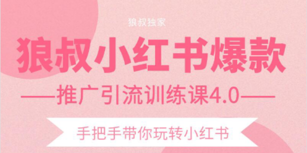 狼叔小红书爆款推广引流训练课4.0，手把手带你玩转小红书-源创资源网