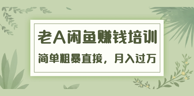 《老A闲鱼赚钱培训》简单粗暴直接，月入过万真正的闲鱼战术实课（51节课）-源创资源网
