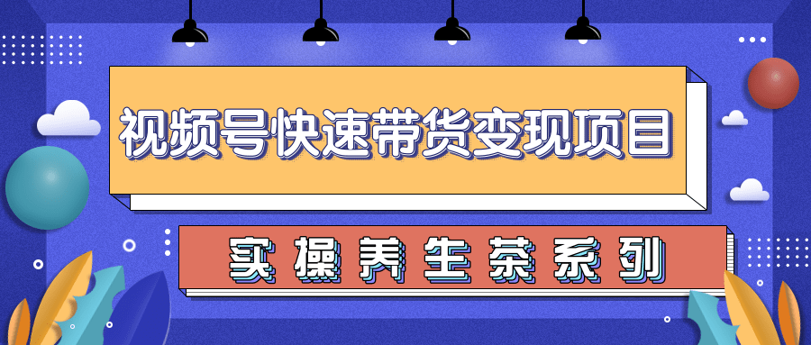 柚子视频号带货实操变现项目，零基础操作养身茶月入10000+-源创资源网