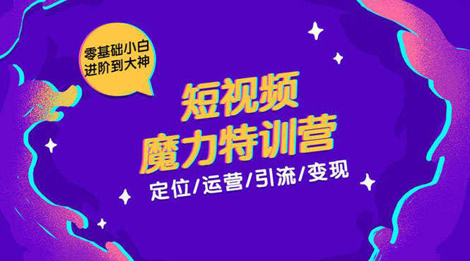 零基础小白进阶到大神《短视频魔力特训营》定位-运营-引流-变现-源创资源网