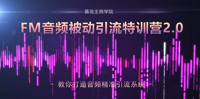 黄岛主·FM音频引流特训营2.0：独家引流模式，单账号50W+播放量，轻松变现-源创资源网