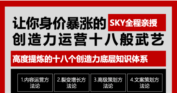 让你的身价暴涨的创造力运营十八般武艺 高度提炼的18个创造力底层知识体系-源创资源网