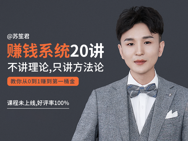 苏笙君的赚钱系统20课 教你从0到1赚到你的第一桶金（不讲理论，只讲方法论）-源创资源网