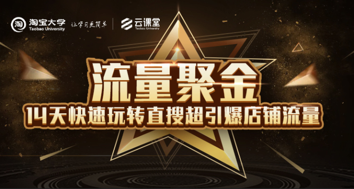 淘宝大学：流量聚金14天快速玩转直搜，超引爆店铺流量，价值8800元-源创资源网
