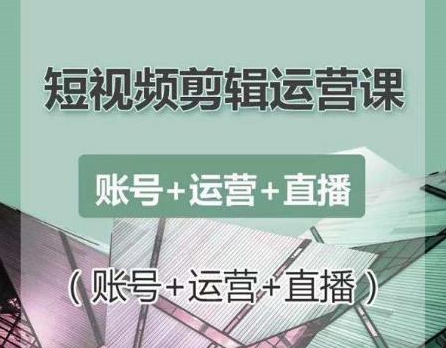 南小北短视频剪辑运营课：账号+运营+直播，零基础学习手机剪辑【视频课程】-源创资源网