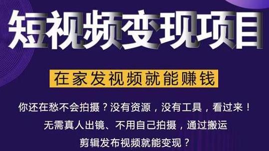 在家也能操作的短视频赚钱项目，无需真人，不用拍摄，纯搬运月入2到5万-源创资源网