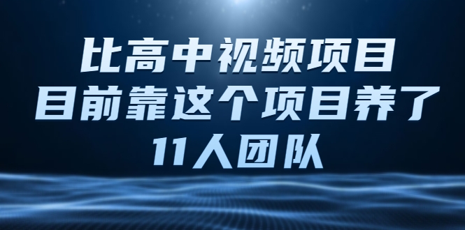 比高中视频项目，目前靠这个项目养了11人团队【视频课程】-源创资源网