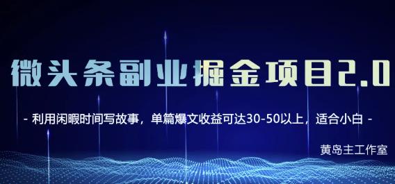 黄岛主微头条副业掘金项目第2期，单天做到50-100+收益！-源创资源网