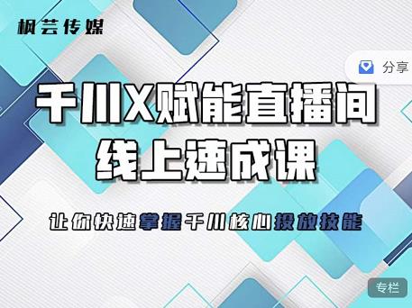 枫芸传媒-线上千川提升课，提升千川认知，提升千川投放效果-源创资源网