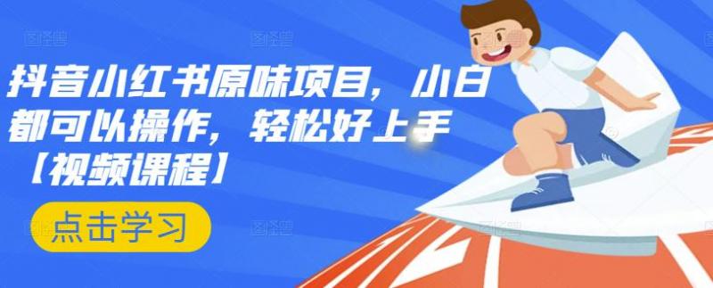 抖音小红书原味项目，小白都可以操作，轻松好上手【视频课程】-源创资源网