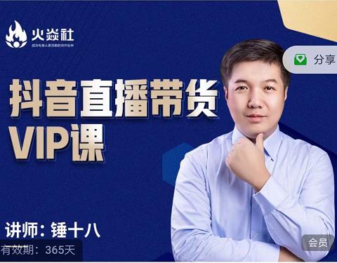 锤十八-抖音直播带货VIP课，专注直播带货有效盈利模式-源创资源网