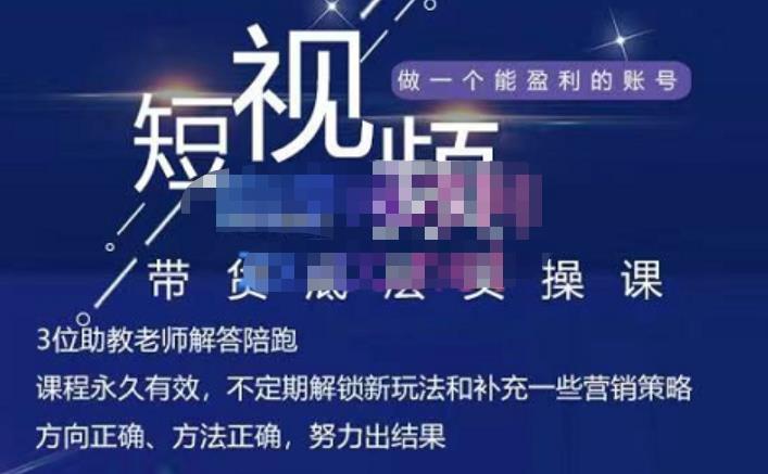 吴Sir·短视频带货底层实操课，教你如何选爆品、了解获短视频流量密码，正确起号-源创资源网