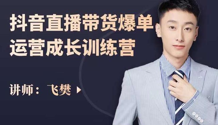 飞樊：抖音直播带货爆单运营成长训练营，手把手教你玩转直播带货-源创资源网