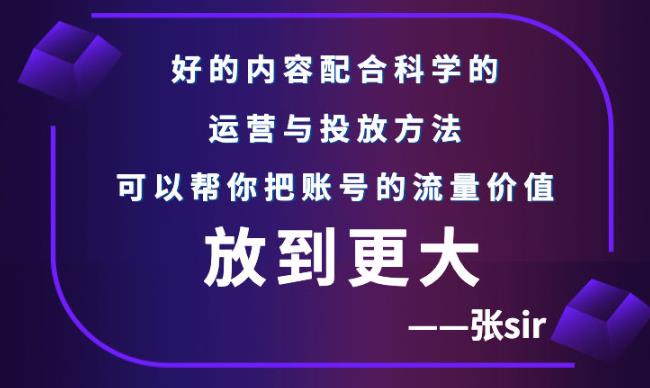 张sir账号流量增长课，告别海王流量，让你的流量更精准-源创资源网