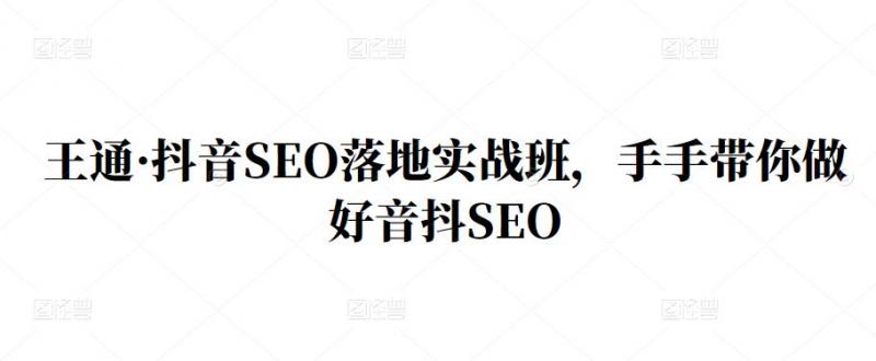 王通·抖音SEO落地实战班，手‬手带你做好音抖‬‬SEO-源创资源网