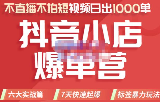 推易电商·2022年抖音小店爆单营，不直播、不拍短视频、日出1000单，暴力玩法-源创资源网