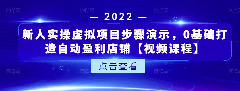 新人实操虚拟项目步骤演示，0基础打造自动盈利店铺【视频课程】-源创资源网