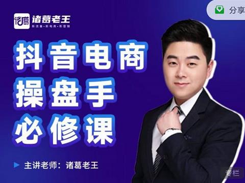 诸葛老王-抖音电商操盘手必修课：顶层设计，​起号破局，爆款运营，数据分析-源创资源网