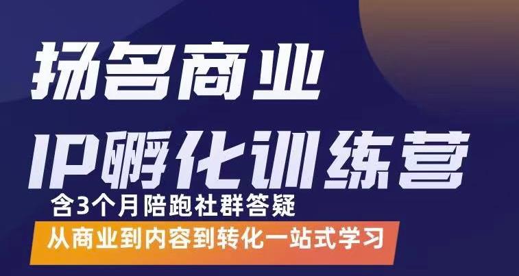 杨名商业IP孵化训练营，从商业到内容到转化一站式学 价值5980元-源创资源网
