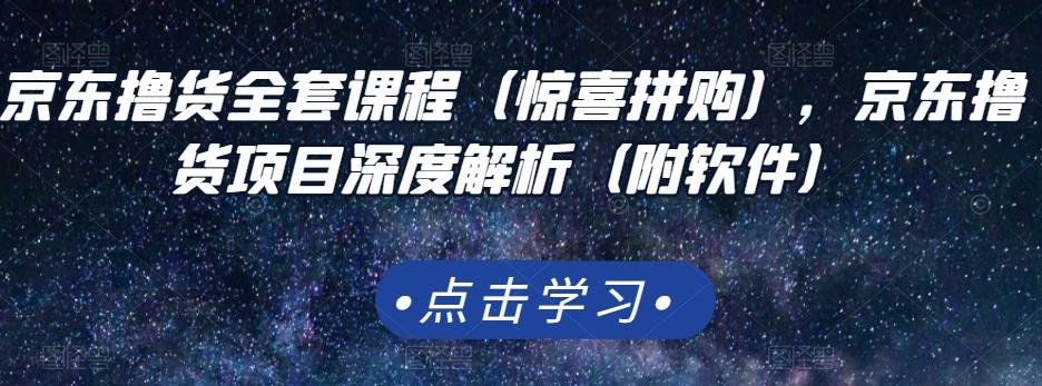 京东撸货全套课程（惊喜拼购），京东撸货项目深度解析（附软件）-源创资源网