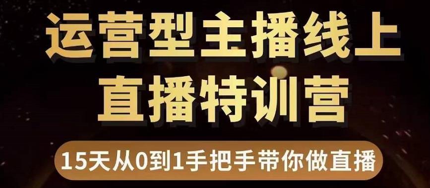 直播电商运营型主播特训营，0基础15天手把手带你做直播带货-源创资源网