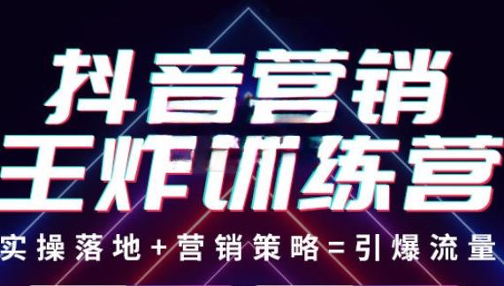 抖音营销王炸训练营，实操落地+营销策略=引爆流量（价值8960元）-源创资源网