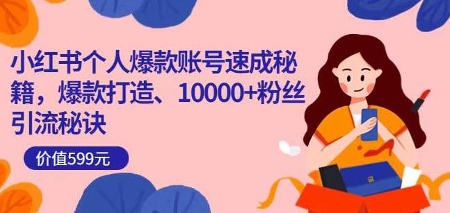 小红书个人爆款账号速成秘籍，爆款打造、10000+粉丝引流秘诀-源创资源网
