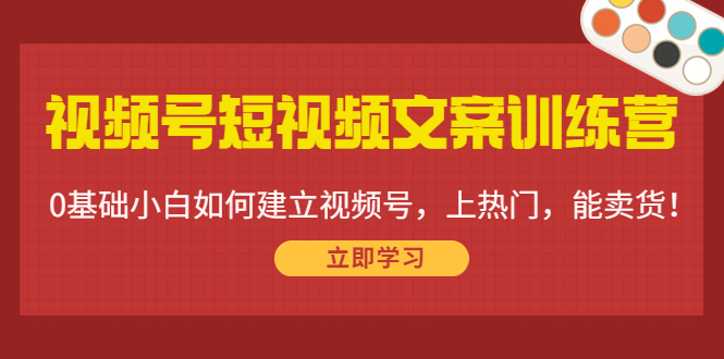 视频号短视频文案训练营：0基础小白如何建立视频号，上热门，能卖货！-源创资源网