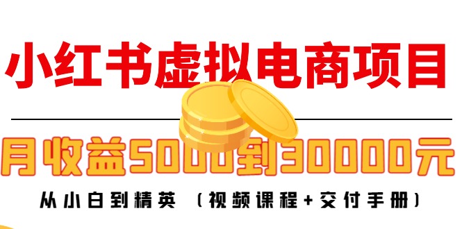 小红书虚拟电商项目：从小白到精英 月收益5000到30000 (视频课程+交付手册)-源创资源网