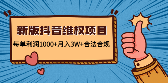 新版抖音维全项目：每单利润1000+月入3W+合法合规-源创资源网