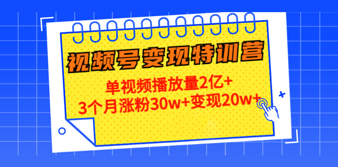 21天视频号变现特训营：单视频播放量2亿+3个月涨粉30w+变现20w+（第14期）-源创资源网