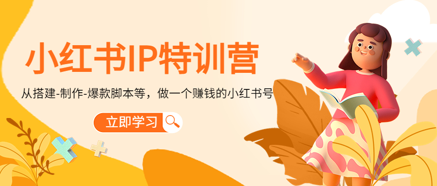 小红书IP特训营：从搭建-制作-爆款脚本等等，做一个赚钱的小红书号-源创资源网