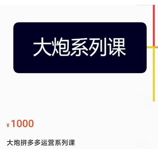 大炮拼多多运营系列课，各类​玩法合集，拼多多运营玩法实操-源创资源网