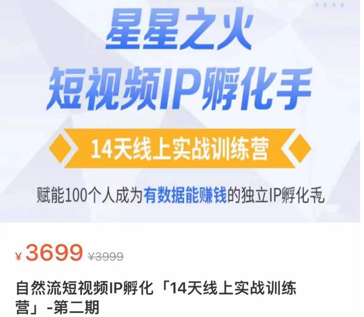 瑶瑶·自然流短视频IP孵化第二期，14天线上实战训练营，赋能100个人成为有数据能赚钱的独立IP孵化手-源创资源网