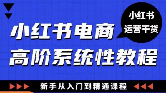 小红书电商高阶系统教程，新手从入门到精通系统课-源创资源网