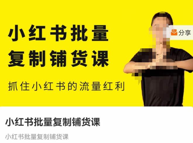 张宾·小红书批量复制铺货课，抓住小红书的流量红利 （更新2023年2月）-源创资源网