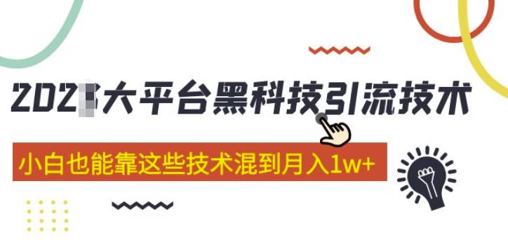 大平台黑科技引流技术，小白也能靠这些技术混到月入1w+(2022年的课程）-源创资源网