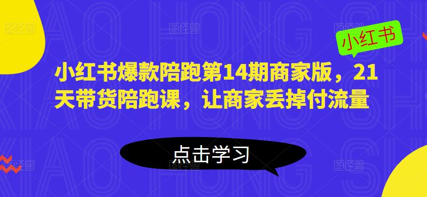 小红书爆款陪跑第14期商家版，21天带货陪跑课，让商家丢掉付流量-源创资源网