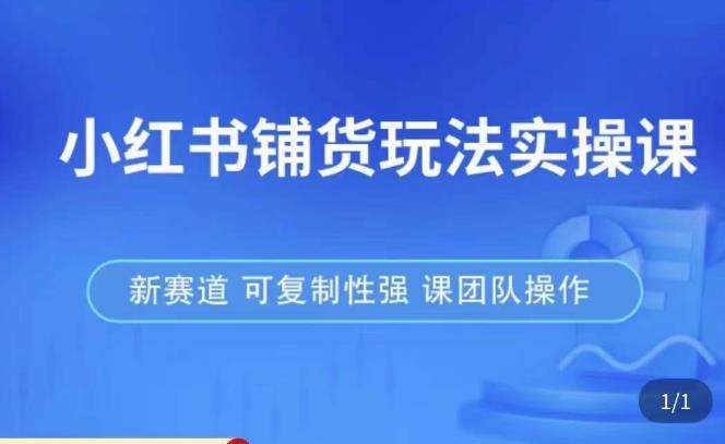 小红书铺货玩法实操课，流量大，竞争小，非常好做，新赛道，可复制性强，可团队操作-源创资源网