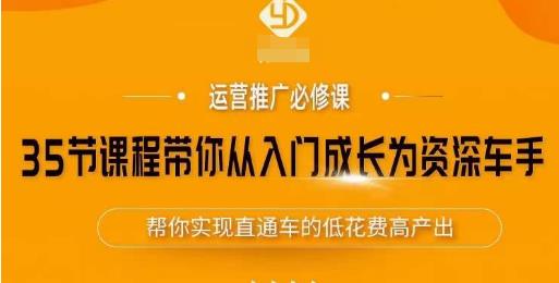 35节课程带你从入门成长为资深车手，让系统学习直通车成为可能，帮你实现直通车的低花费高产出-源创资源网