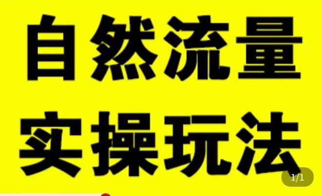 拼多多自然流量天花板，拼多多自然流的实操玩法，自然流量是怎么来的，如何开车带来自然流等知识-源创资源网
