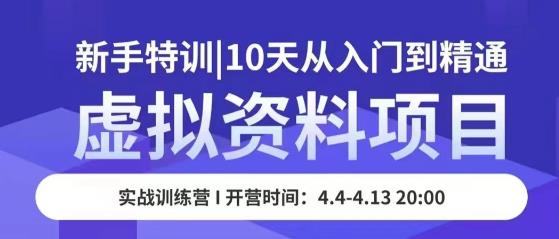 虚拟资料项目新手特训，10天从入门到精通，保姆级实操教学-源创资源网