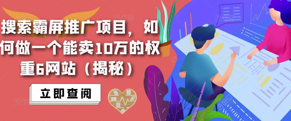 搜索霸屏推广项目，如何做一个能卖10万的权重6网站（揭秘）-源创资源网