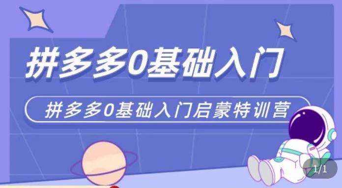 六一电商·拼多多运营0-1实操特训营，拼多多从基础到进阶的可实操玩法-源创资源网