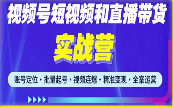 2023最新微信视频号引流和变现全套运营实战课程，小白也能玩转视频号短视频和直播运营-源创资源网