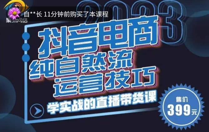 李扭扭·2023自然流运营技巧，纯自然流不亏品起盘直播间，实战直播带货课（视频课+话术文档）-源创资源网