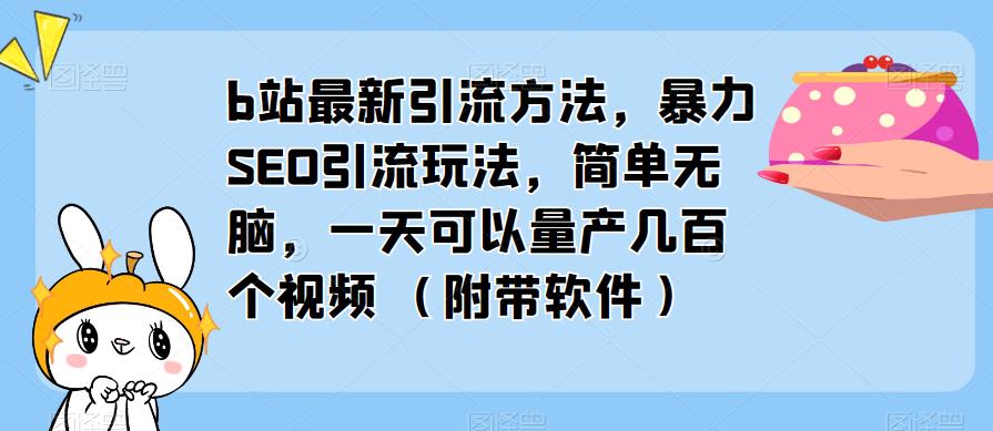 b站最新引流方法，暴力SEO引流玩法，简单无脑，一天可以量产几百个视频（附带软件）-源创资源网