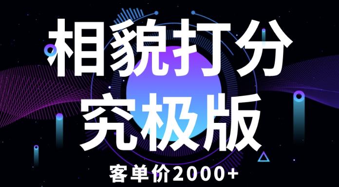 相貌打分究极版，客单价2000+纯新手小白就可操作的项目-源创资源网