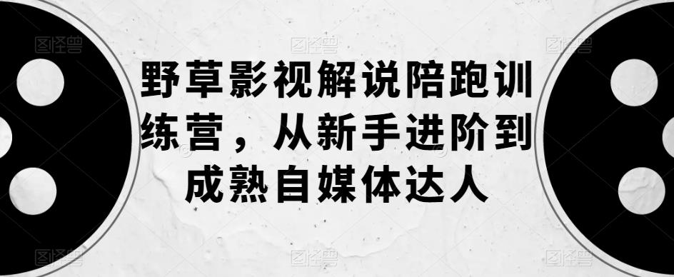 野草影视解说陪跑训练营，从新手进阶到成熟自媒体达人-源创资源网
