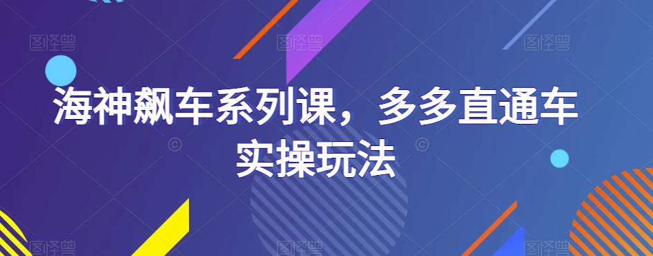海神飙车系列课，多多直通车实操玩法-源创资源网